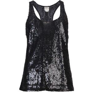 Black sequin Haute Hippie tank Size S